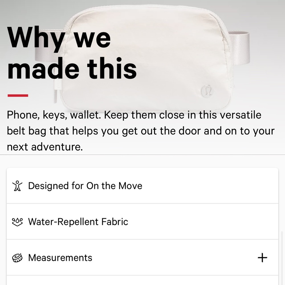 NEW ❤️ Lululemon • Everywhere Belt Bag White Opal - Picture 9 of 10